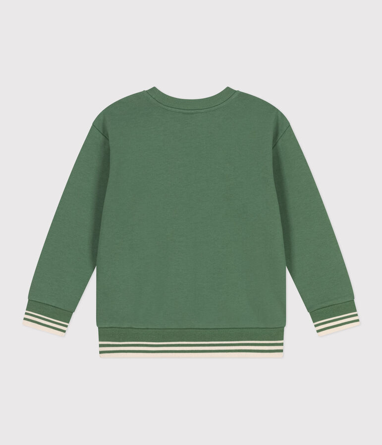 Children's unisex printed cotton sweatshirt green