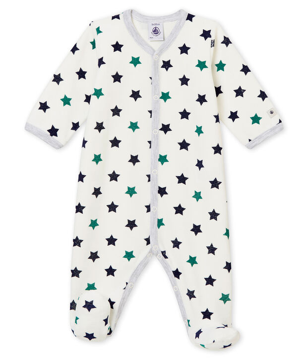 Baby boy's sleepsuit white/multicolor