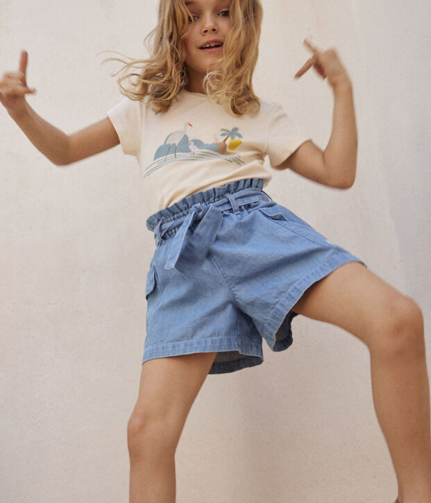 Girls' Organic Denim Shorts blue