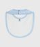 Newborn babies' printed cotton bib TOUDOU blue/MARSHMALLOW white