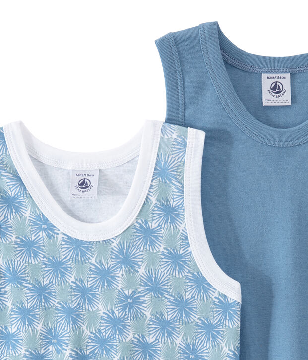 Set of 2 boys' tank tops white