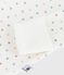 Babies' heart-print cotton pyjama suit with a collar MARSHMALLOW white/MULTICO white