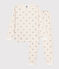 Children's silvery heart print cotton pyjamas MILK Ecru/ARGENT