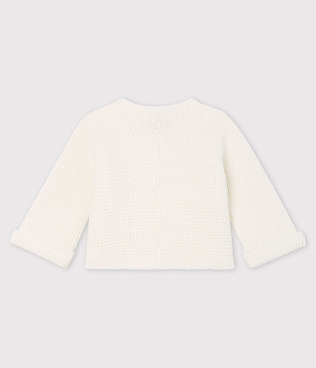 Babies' Organic Cotton Knitted Cardigan white
