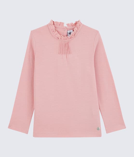 Girls' Long-Sleeved Cotton T-Shirt CHARME pink