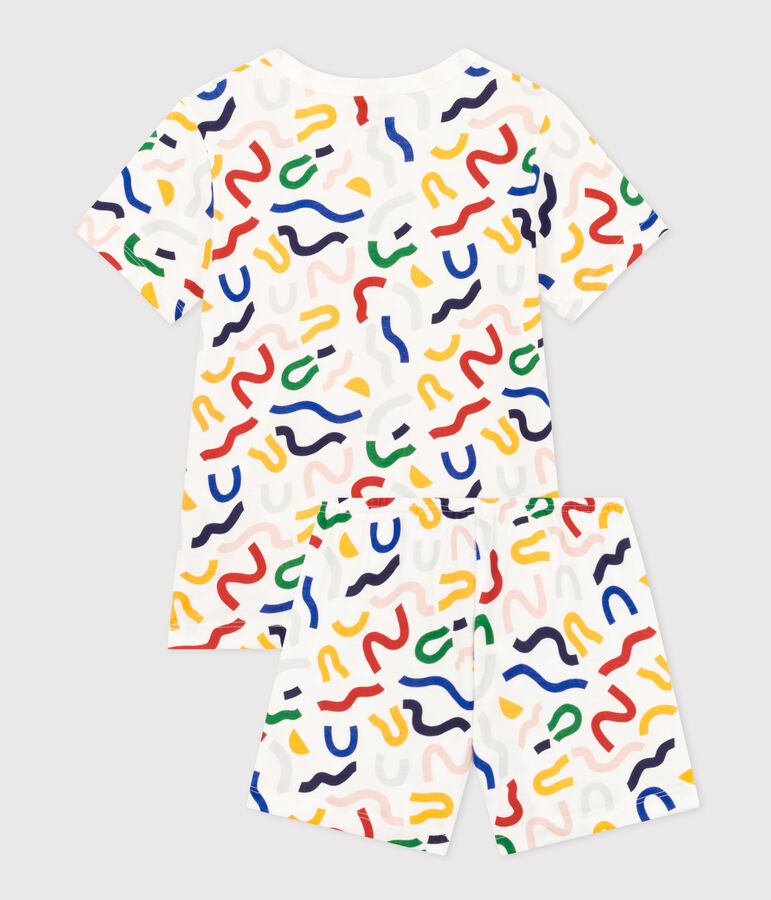 Babies' Luminous Printed Cotton Shorts white/multicolor