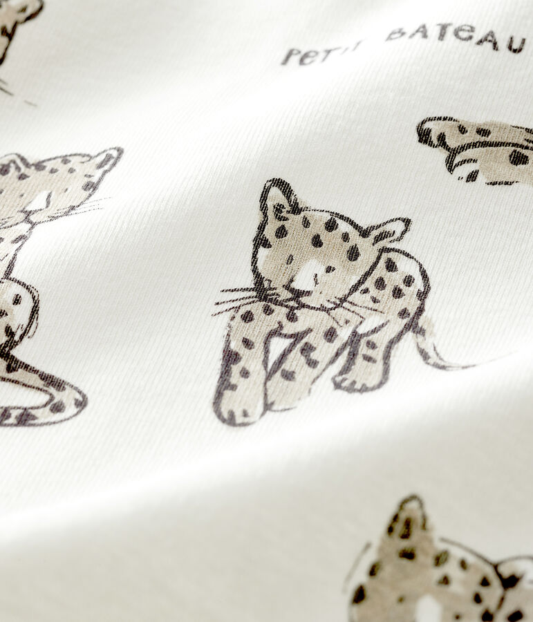 Short-sleeved T-shirt for baby boys MARSHMALLOW white