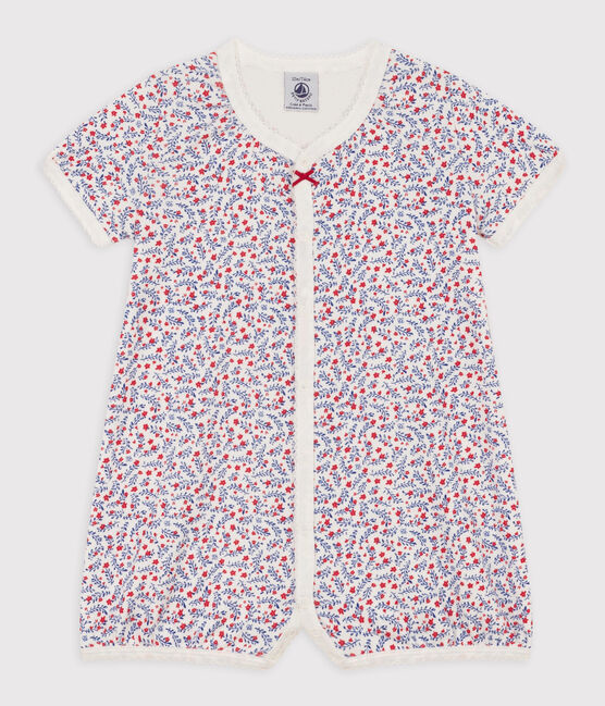 Babies' Floral Cotton Playsuit MARSHMALLOW white/MULTICO white