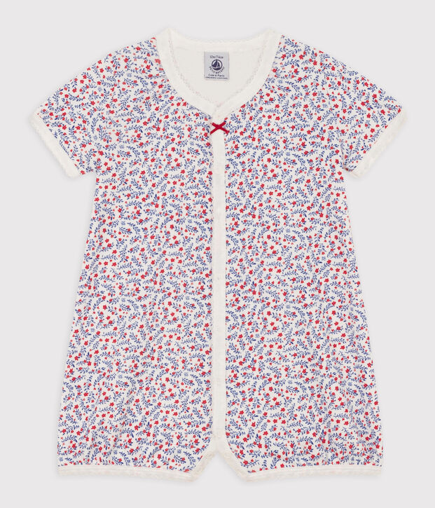 Babies' Floral Cotton Playsuit white/multicolor