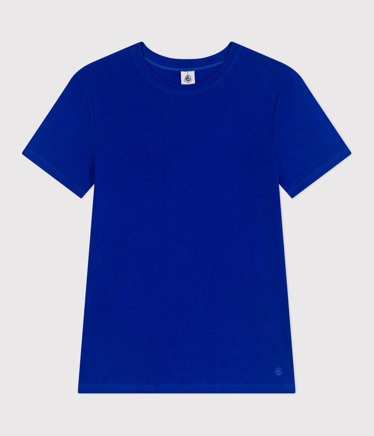 Women's Iconic plain cotton T-shirt SURF blue