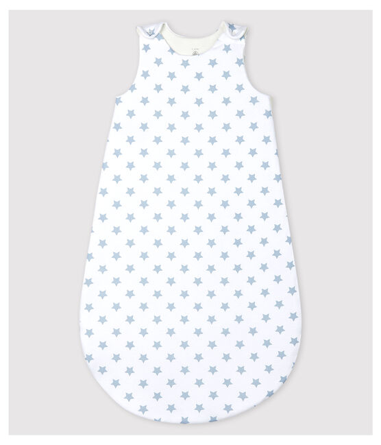 Babies' Starry Cotton Sleeping Bag ECUME white/MISTIGRI grey