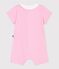 Babies short cotton jumpsuit with hearts embroidered on the collar MARQUISE pink