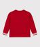 Children's long-sleeved plain cotton T-shirt red