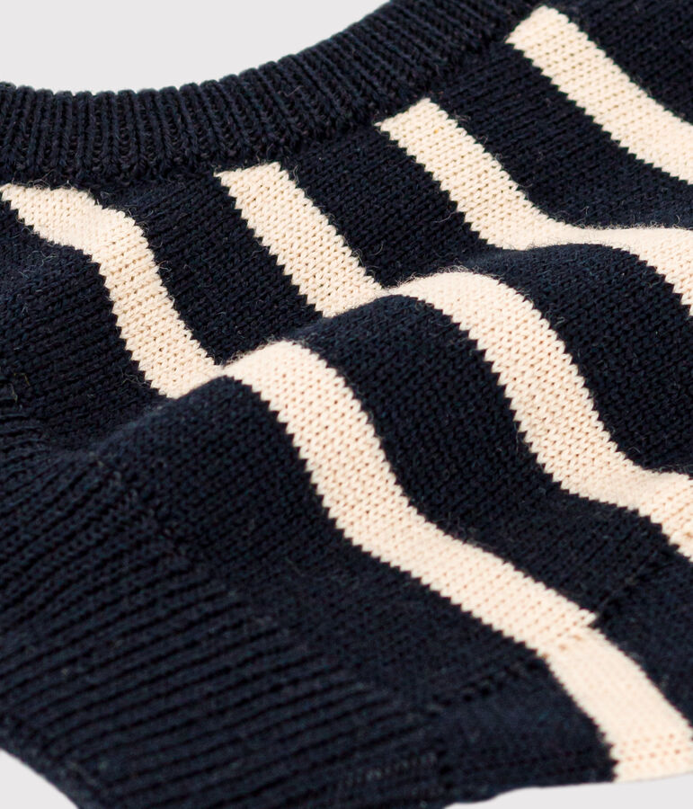 Babies' Striped Balaclava blue/ecru