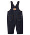 Unisex baby's long denim dungarees. Jean blue