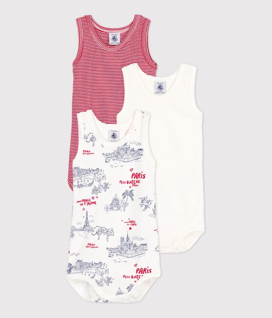 Babies' Paris-Themed Sleeveless Cotton Bodysuits - 3-Pack variante 1