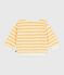 Babies' stripy cotton hooded sweatshirt yellow/white