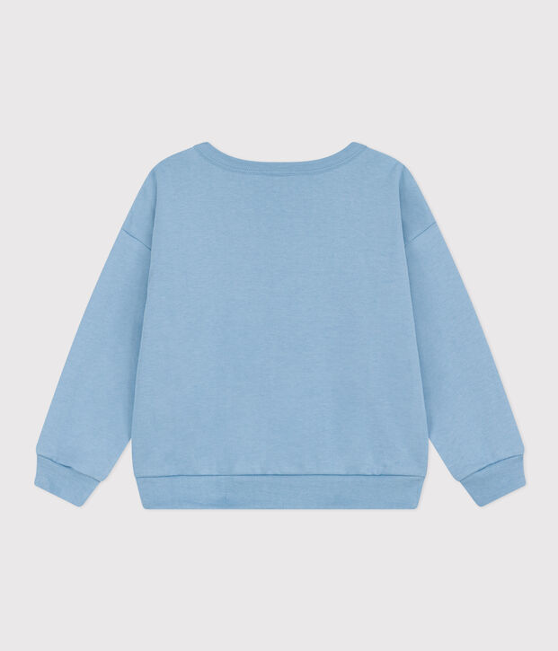 Printed fleece sweatshirt for girls/boys blue