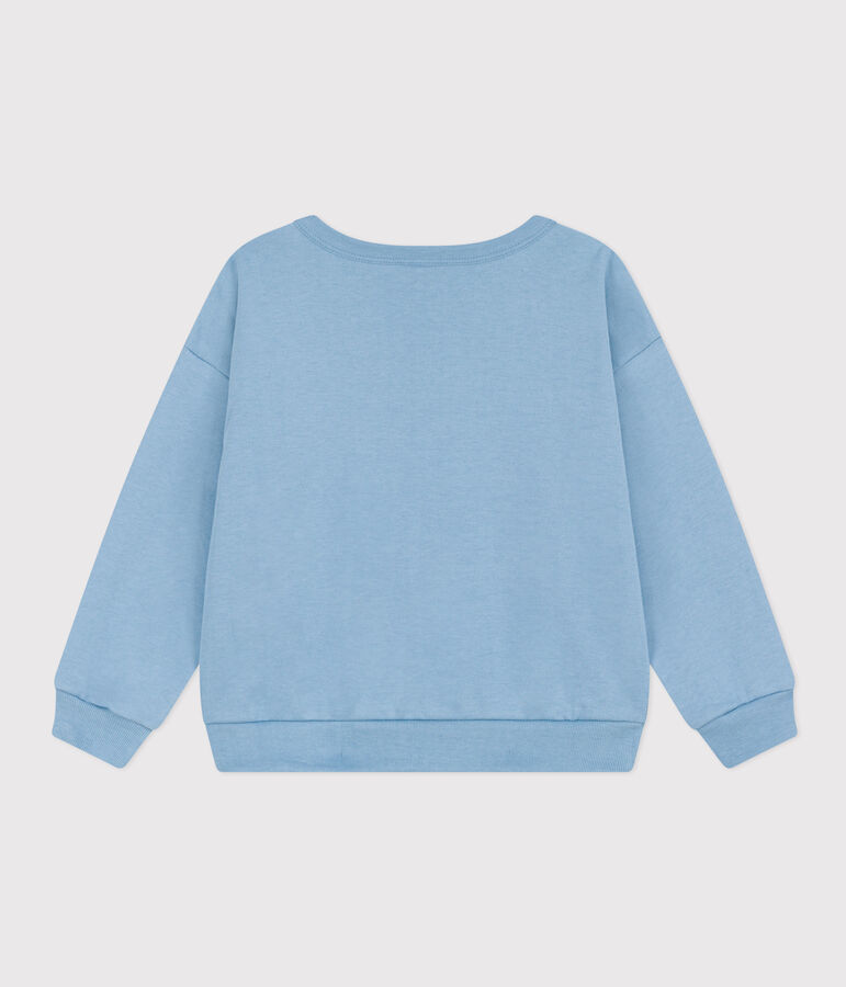 Printed fleece sweatshirt for girls/boys blue