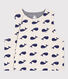 Babies' Reversible Whale Patterned Sleeveless Cotton Cardigan