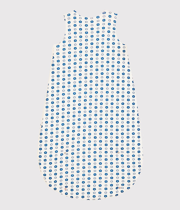 Babies' Blue Retro Floral Organic Cotton Sleeping Bag white/blue