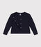 Girls' tube knit cardigan SMOKING blue