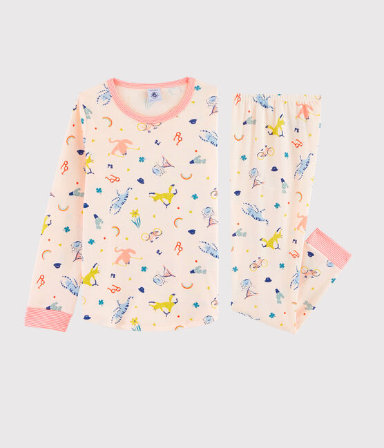 Girls' Pink Flamingo Disguise Ribbed Pyjamas FLEUR pink/MULTICO white