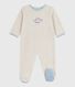 Babies' plain velour pyjama suit with a back opening