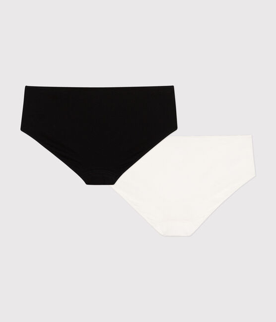 Children's Plain Cotton and Elastane Hipsters - 2-Pack variante 1