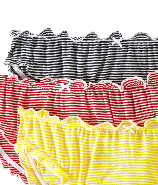 Set of 3 light cotton ruffled panties for woman LOT white
