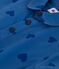Children's short-sleeved heart-patterned cotton dress ALASKA FONCE blue/MEDIEVAL