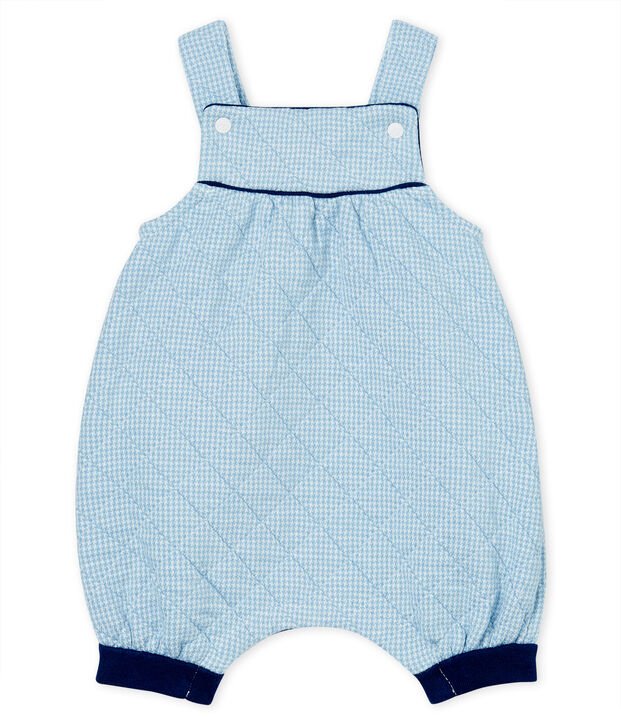 Babies' Quilted Tube-Knit Dungaree Shorts blue/white