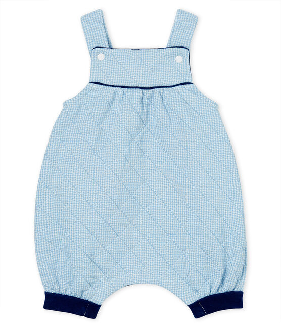 Babies' Quilted Tube-Knit Dungaree Shorts ACIER blue/MARSHMALLOW white