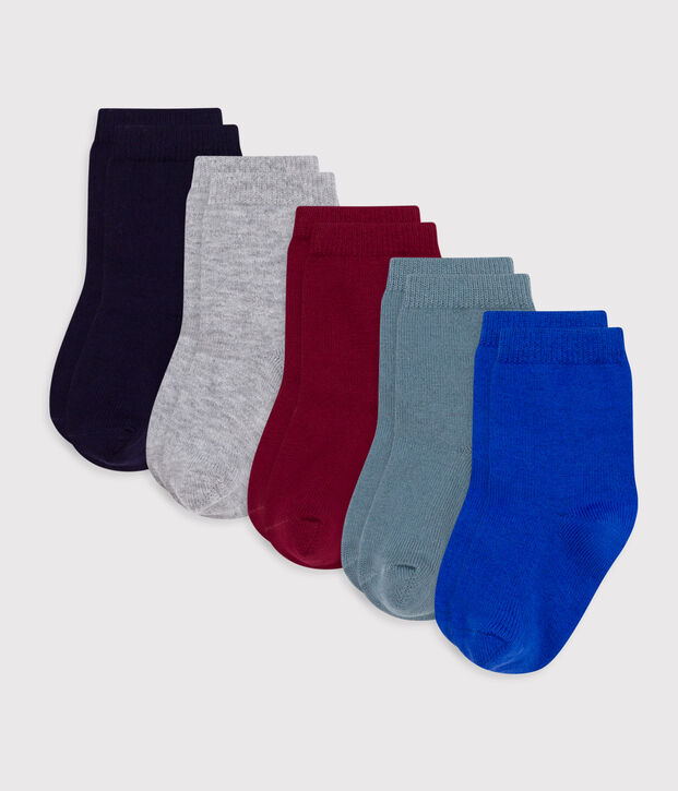 Babies' plain cotton socks - 5-Pack multicolor