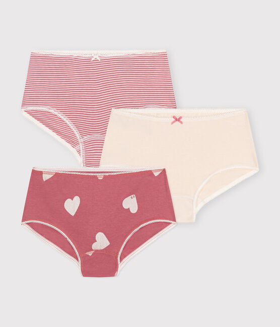 Children's cotton heart-patterned shorties - 3-pack variante 1
