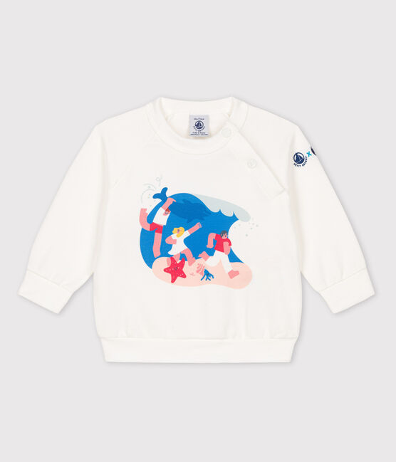 Petit Bateau x Water Family Boys' Sweatshirt MARSHMALLOW white