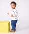 Babies' sweatshirt in berry-print cotton with ruffles MILK /MULTICO