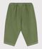 Babies' plain, coloured denim trousers OLIVINE green