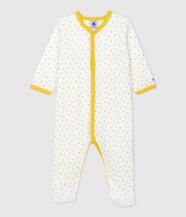 Babies' Organic Cotton Sleepsuit white/multicolor