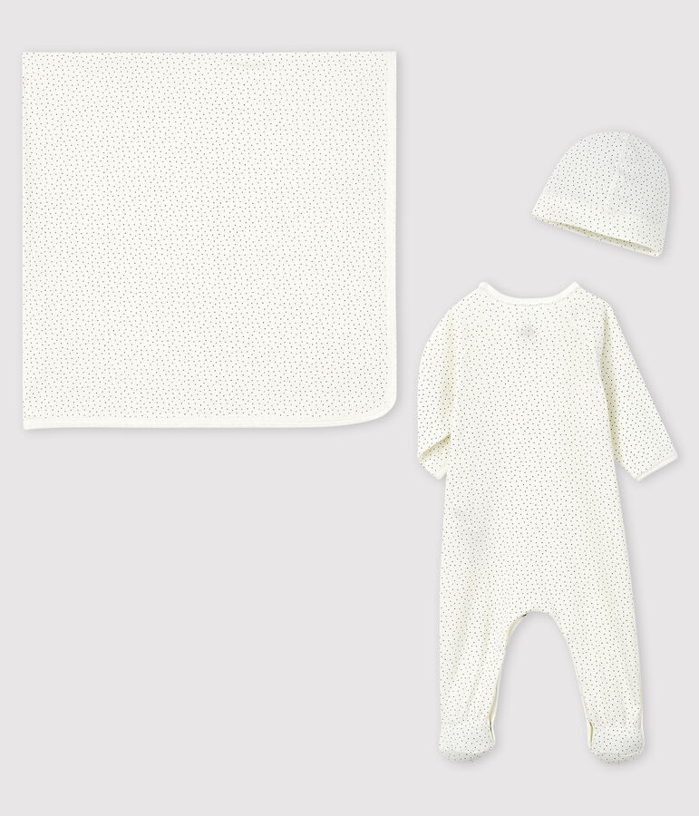 Newborn girl's rib knit gift set variante 1