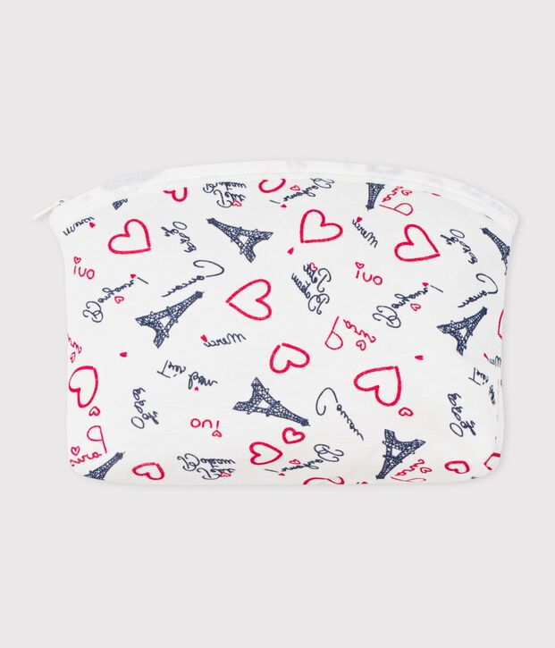 Babies' Paris-print cotton bag white/multicolor