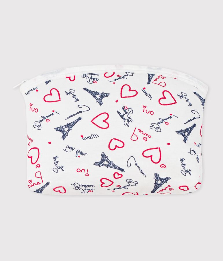 Babies' Paris-print cotton bag MARSHMALLOW white/MULTICO white