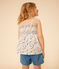 Girls' Sleeveless Cotton Blouse MARSHMALLOW white/MULTICO white
