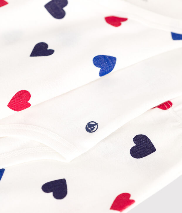 Babies' cotton three-piece outfit white/multicolor