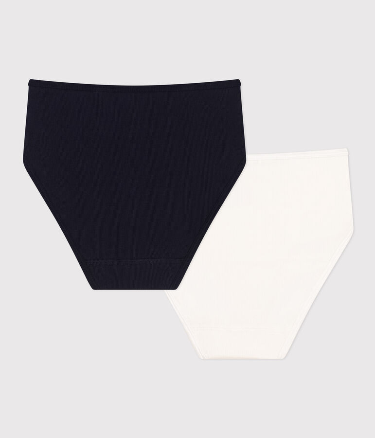 Women's High-Waisted Cotton and Elastane Briefs - 2-Pack multicolor