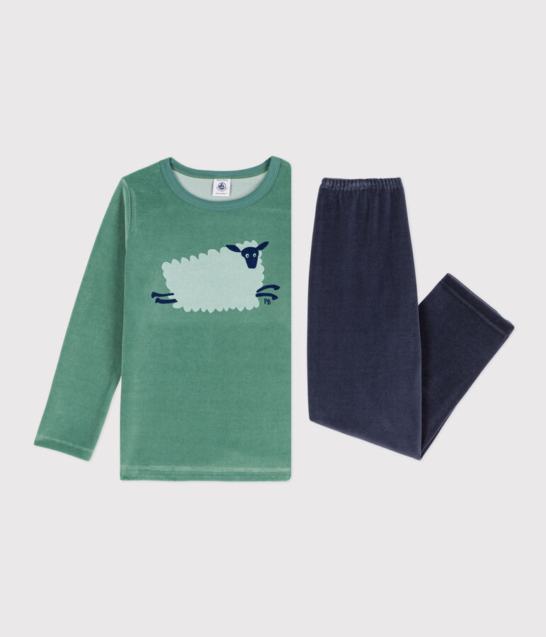 Boys' Velour Pyjamas green/multicolor
