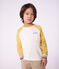 Children's long-sleeved colourblock cotton T-shirt Ecru/multicolor