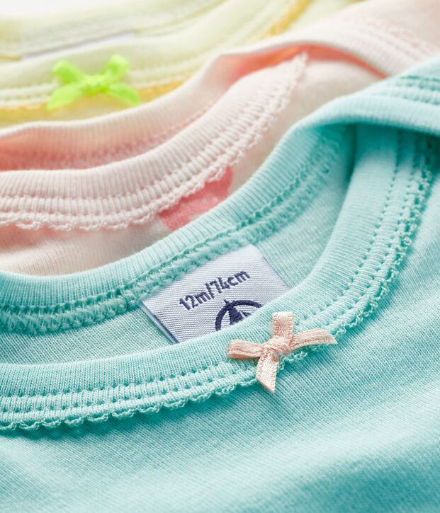 Baby girls' short-sleeved panther bodysuit - Set of 3 multicolor