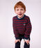 Children's stripy jumper in wool and cotton blue/red