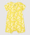 Babies' Organic Poplin Hawaii Print Short Playsuit ORGE yellow/MARSHMALLOW white